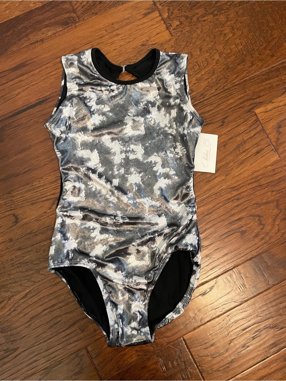 Metallic Silver Gray Camouflage Leotard